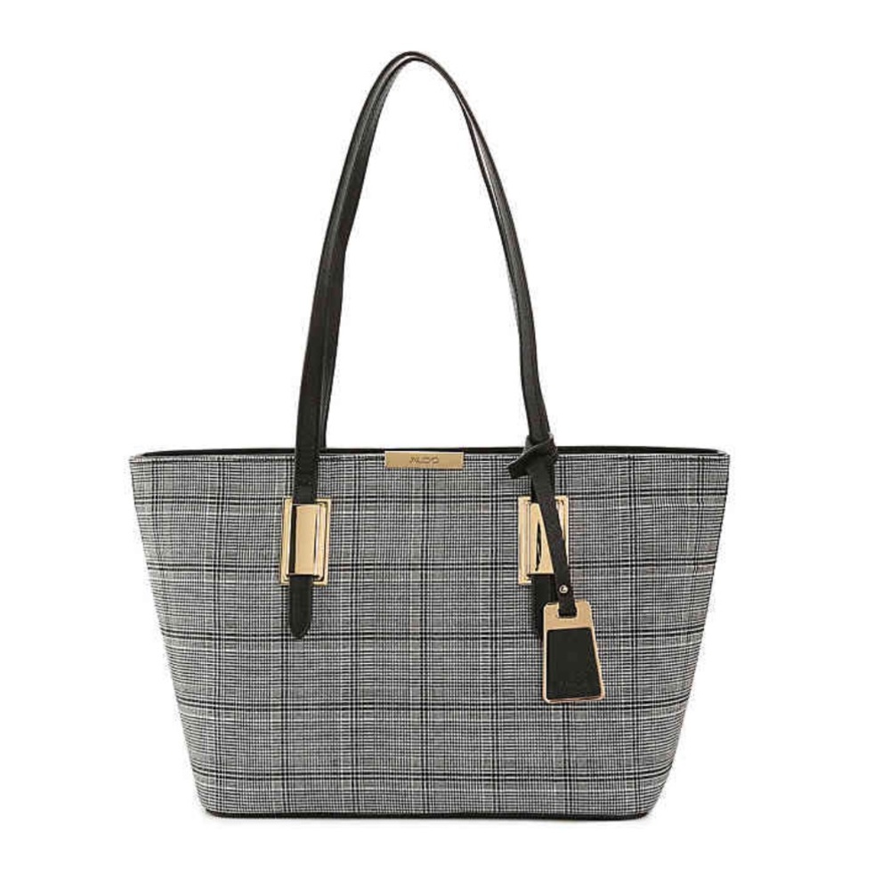 Aldo Black & white houndstooth Afadollaa tote